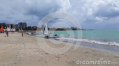 Main beach of Maceio, Alagoas, Brazil, called Pajucara Editorial Stock Photo