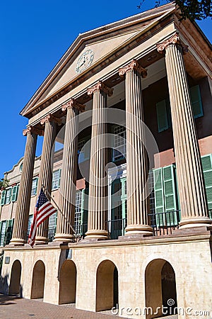 Main Building on College of Charleston Campus Stock Photo