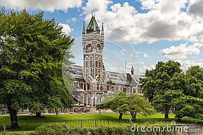 Main building of University of Otago in Dunedin, New Zealand Stock Photo