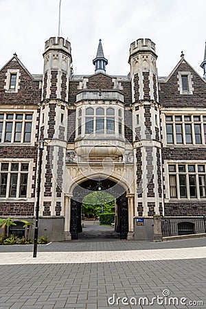 Main building of University of Otago in Dunedin, New Zealand Stock Photo