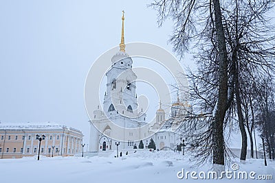 The main cathedral of the city of Vladimir is the Assumption Cathedral. Russian sights Stock Photo