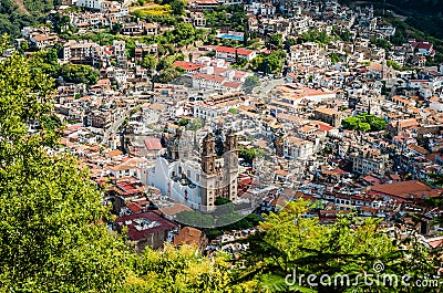 Main cathedral of Santa Prisca in Taxco Stock Photo