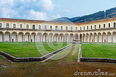 Main cloister of Certosa, Saint Lawrence Charterhouse Monastery in Padula Stock Photo