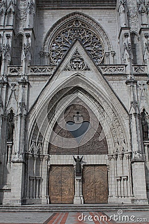 Main door entrance of the Basilica of the national vow Stock Photo