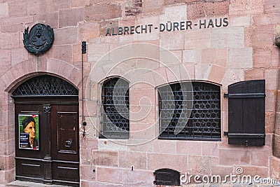 Main entrance of the Albrecht-Duerer-Haus in Nuremberg Editorial Stock Photo