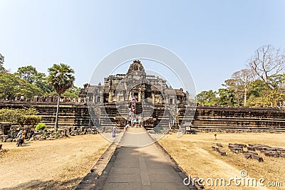 Main entrance of Ba Phuon Temple, Angkor Thom, Siem Reap, Cambodia. Editorial Stock Photo