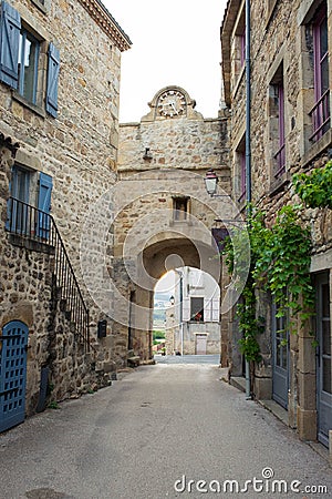 The main entrance of the charming village of Montpeyroux, France Stock Photo