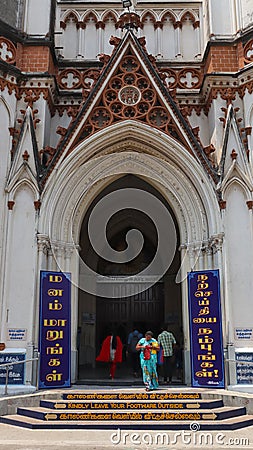 Main Entrance of the Our Lady of Lourdes Church in Trichy, Tamil Nadu, Editorial Stock Photo