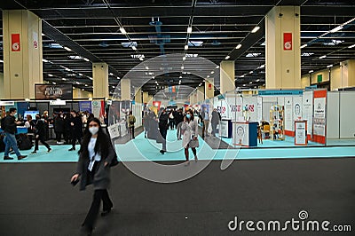 Main entrance and pavillions of international book fair Turin Editorial Stock Photo