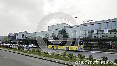 Main entrance of the Santiago University Clinical Hospital CHUS Editorial Stock Photo