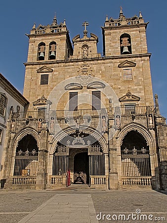 Main entrance to the cathedral of Braga athedral of Braga Editorial Stock Photo