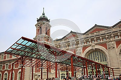 Main Entrance to the Immigration Museum at Ellis Island in Upper New York Bay. USA Editorial Stock Photo
