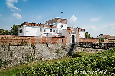 Main entrance to the medieval Dubno Castle at Dubno town, Rivne region, Ukraine Stock Photo