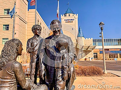 Sanford Health Main Campus, Sioux Falls, South Dakota, USA: 3-2021: Children`s Hospital Castle of Care Editorial Stock Photo