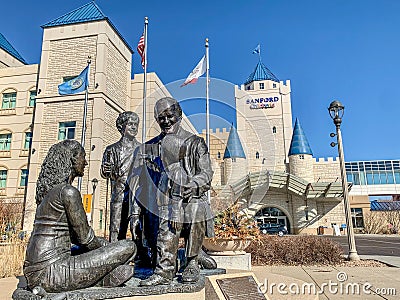 Sanford Health Main Campus, Sioux Falls, South Dakota, USA: 3-2021: Children`s Hospital Castle of Care Editorial Stock Photo