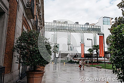 Main entrance to Thyssen Museum in Madrid Editorial Stock Photo