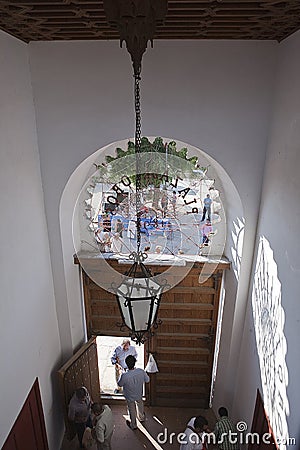 Main entry of the bullring of Baeza, is one of the most ancient and most beautiful of Spain Editorial Stock Photo