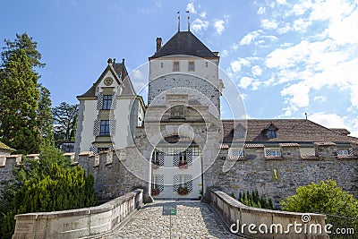 Main entry to Oberhofen castle Editorial Stock Photo