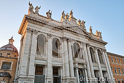 The main facade of the Archbasilica of Saint John Lateran Stock Photo