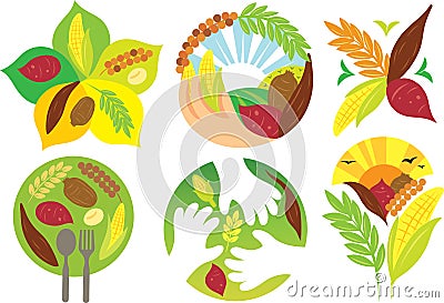 Main Food of the World Vector Icon and Illustration Stock Photo