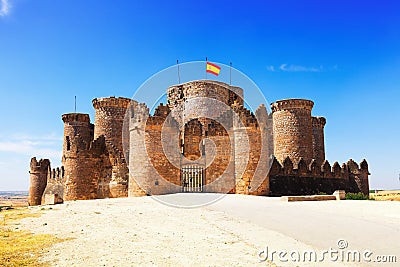 Main gate in Gothic castle at Belmonte Stock Photo