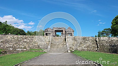 Main gate of ratu boko palace Stock Photo