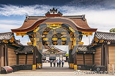 Main gate to Ninomaru Palace at Nijo Castle in Kyoto, Japan Editorial Stock Photo