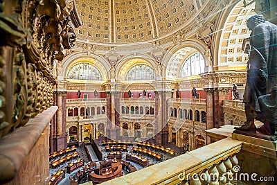 Main Hall of the Library of Congress ceiling DC Stock Photo