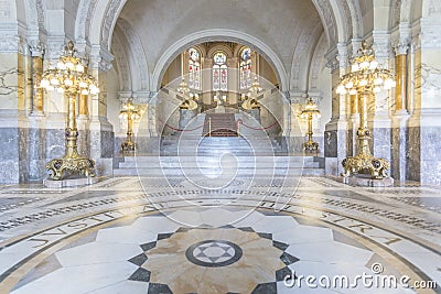 Main Hall of the Peace Palace Stock Photo