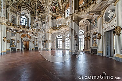 Main hall in Stupinigi royal hunting palace Editorial Stock Photo