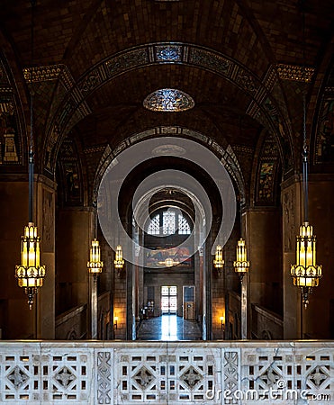 Main Hallway of Nebraska State Capitol Editorial Stock Photo