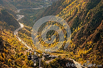 Winding highway in Andorra Stock Photo