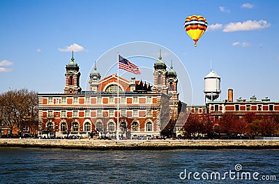 The main immigration building on Ellis Island Stock Photo