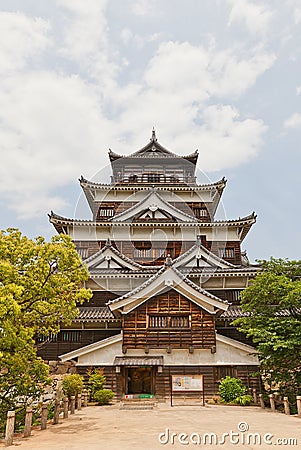 Main keep of Hiroshima Castle, Japan. National historic site Stock Photo