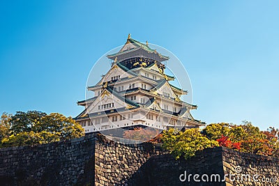 Main keep, Tenshu, of Osaka Castle Stock Photo