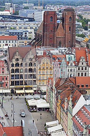 Main market, aerial view, Lower Silesia, Wroclaw, Poland Editorial Stock Photo