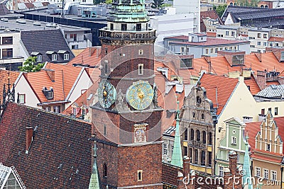 Main market, aerial view, Lower Silesia, Wroclaw, Poland Editorial Stock Photo