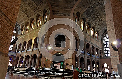 Main Nave Basilica of Aparecida Stock Photo