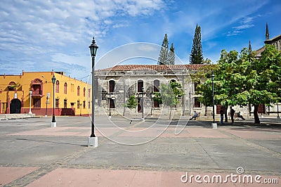 The main Plaza of Leon, Nicaragua Stock Photo