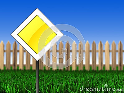 Main road sign Cartoon Illustration