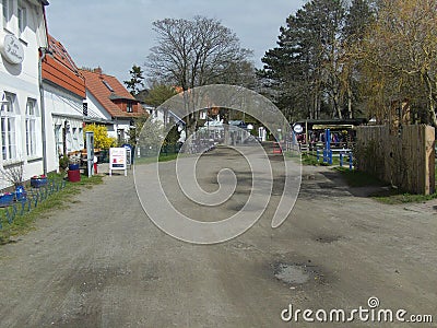 Main road from the village of Kloster on Hiddensee Editorial Stock Photo