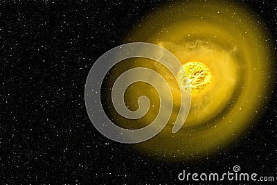 the main source of energy on Earth . solar winds Stock Photo