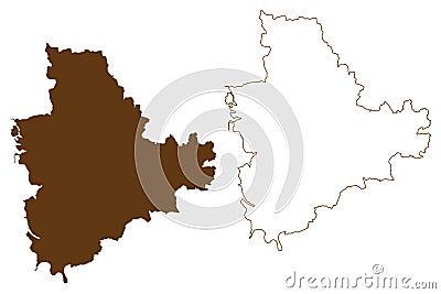 Main-Spessart district Federal Republic of Germany, rural district Lower Franconia, Free State of Bavaria map vector Vector Illustration