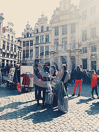 Main square in Brussels, Belgium. Editorial Stock Photo