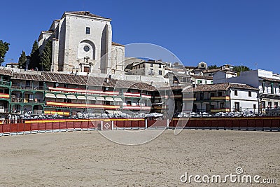 Main square of Chinchon converted into bullring, Spain Editorial Stock Photo