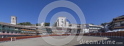 Main square of Chinchon converted into bullring, Spain Editorial Stock Photo