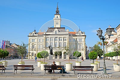 Main Square And City Hall Of Novi Sad, Serbia Editorial Stock Photo