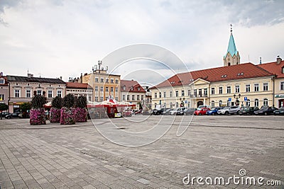 The main square of the city. Tenements around the main square. Editorial Stock Photo