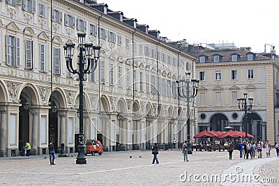 Italy, Turin - a main square in the city center of Torino Editorial Stock Photo