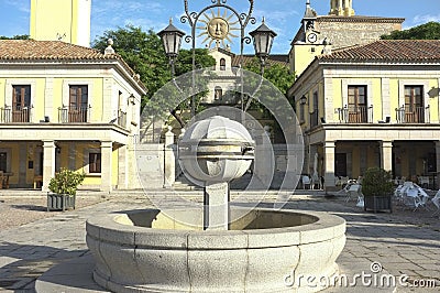 Main Square fountain of Brunete. Madrid, Spain Stock Photo